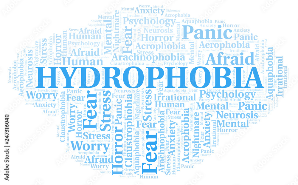 Obraz premium Hydrophobia word cloud.