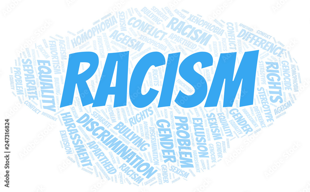 Fototapeta premium Racism - type of discrimination - word cloud.