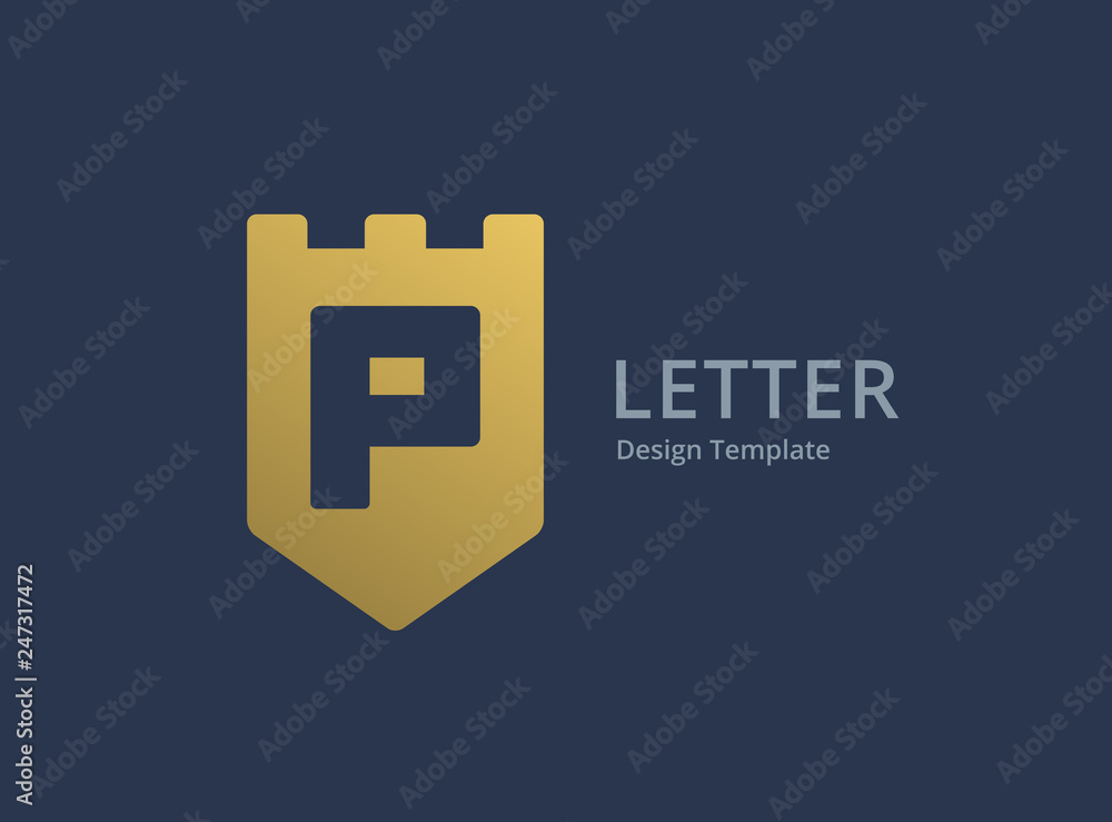 Letter P shield logo icon design template elements Letter P shield logo icon design template elements