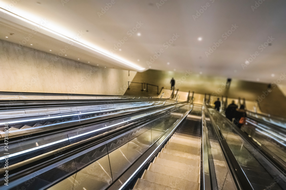 Activity on escalator in the station