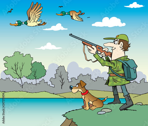 hunter and dog