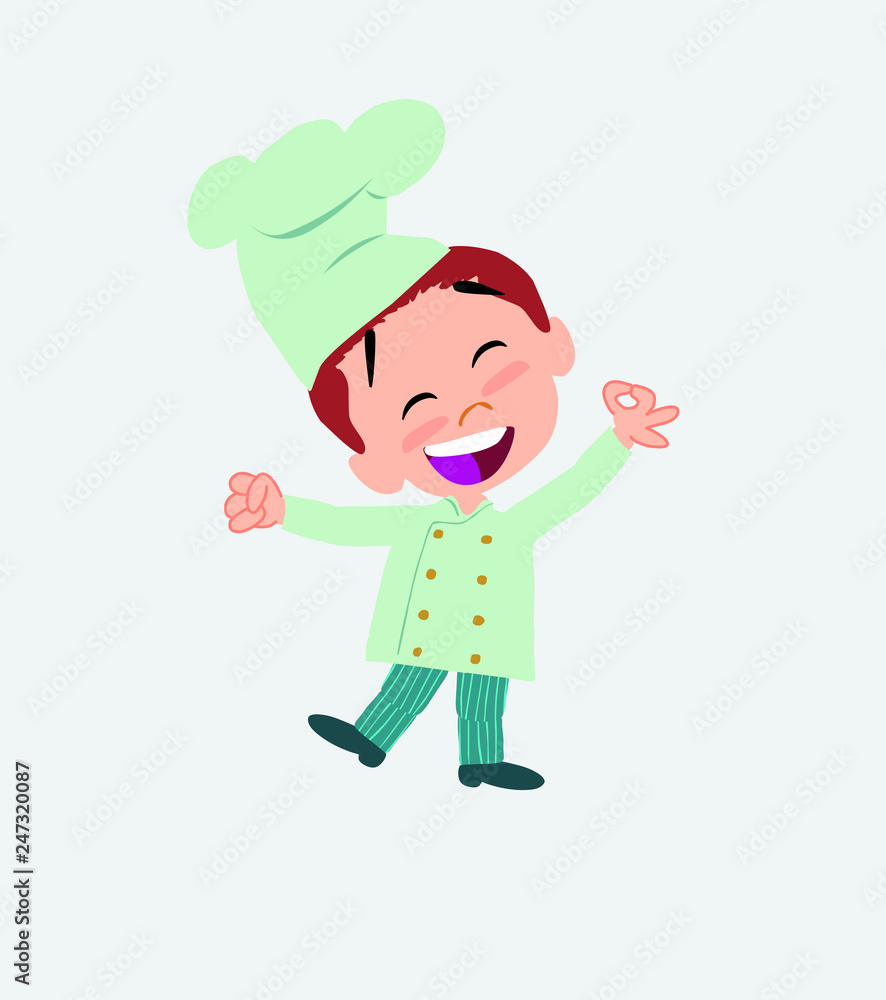 Obraz premium Chef exulting in happiness