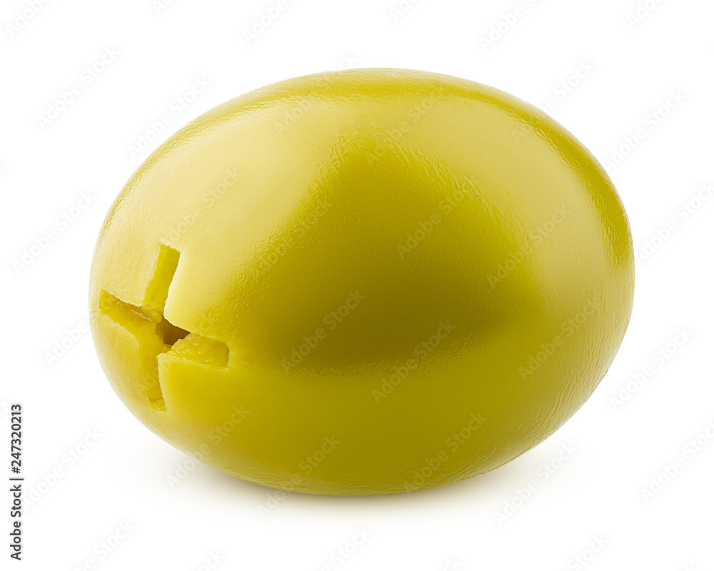 pitted olive isolated on white background, clipping path, full depth of field pitted olive isolated on white background, clipping path, full depth of field