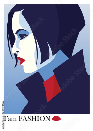 Fashion woman in style pop art. Vector illustration