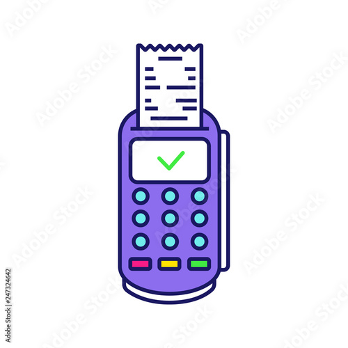 Payment terminal receipt color icon