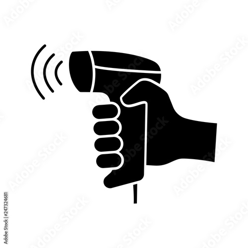 Wireless barcode scanning glyph icon
