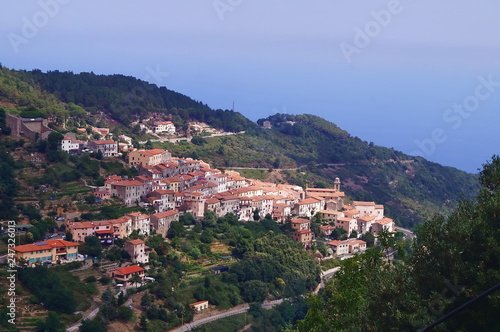 Aerial view of Marciana, Elba island, Tuscany, Italy