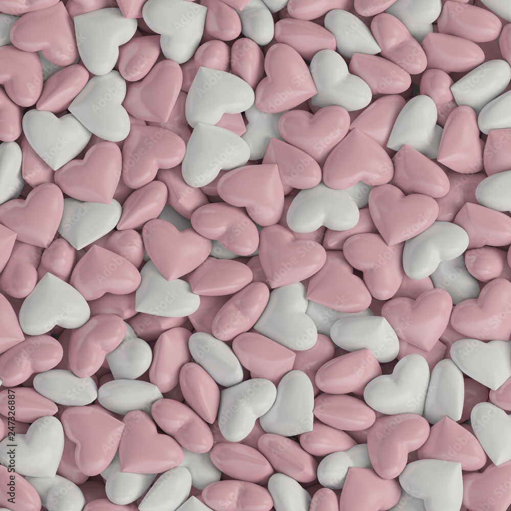 3d pink white hearts love background 3d pink white hearts love background