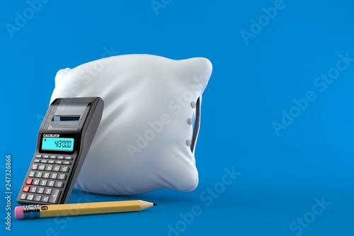 Obraz na płótnie Pillow with calculator and pencil