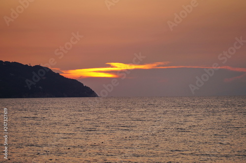 Sunset in the Bay of Procchio  Elba island  Tuscany  Italy