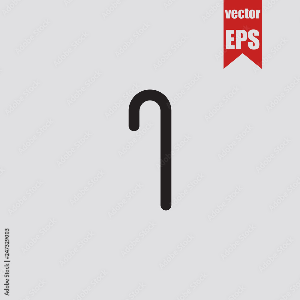 Wooden walking stick icon.Vector illustration. Wooden walking stick icon.Vector illustration.