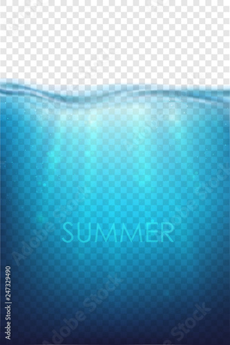 realistic underwater vector clouds and sea