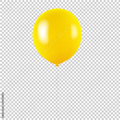 Yellow Balloon Isolated Transparent background