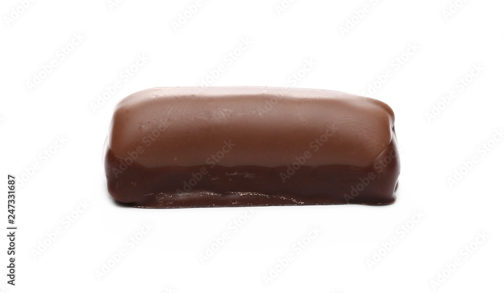 Chocolate, candy isolated on white background, macro Chocolate, candy isolated on white background, macro