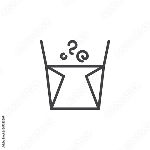 Noodles box line icon. linear style sign for mobile concept and web design. Chinese fast food delivery outline vector icon. Symbol, logo illustration. Pixel perfect vector graphics