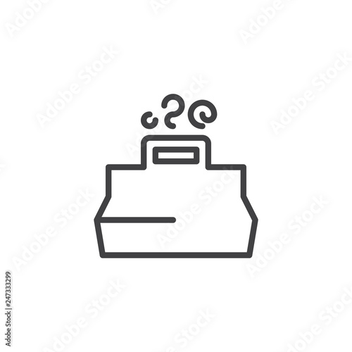 Fast food cardboard box line icon. linear style sign for mobile concept and web design. Food delivery service pack outline vector icon. Symbol, logo illustration. Pixel perfect vector graphics