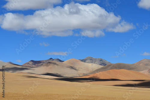 China  Tibetan plateau. landscapes along the road from the Ringtor to Yakra in summer