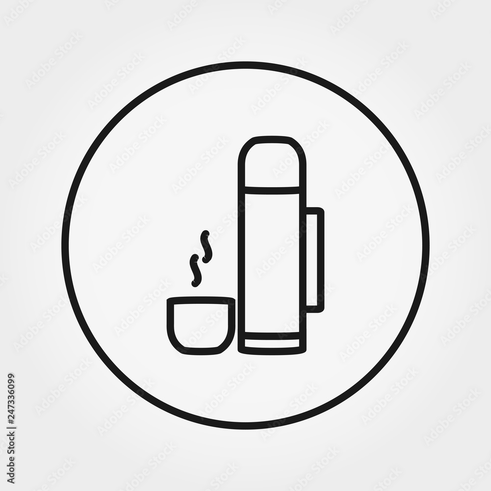 Thermos bottle. Icon. Vector. Editable Thin line. Thermos bottle. Icon. Vector. Editable Thin line.