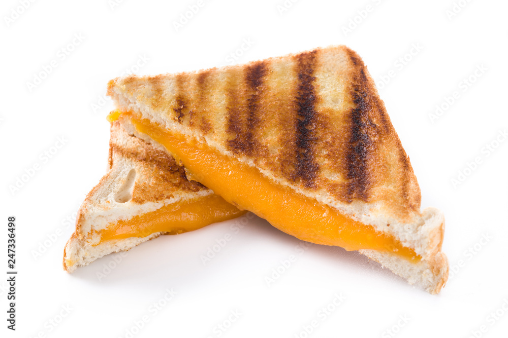 Grilled cheese sandwich isolated on white background. Grilled cheese sandwich isolated on white background.