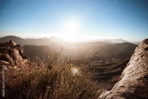 dawn on the top of mount Moses