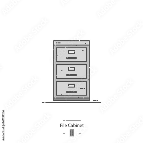 File cabinet - Line color icon