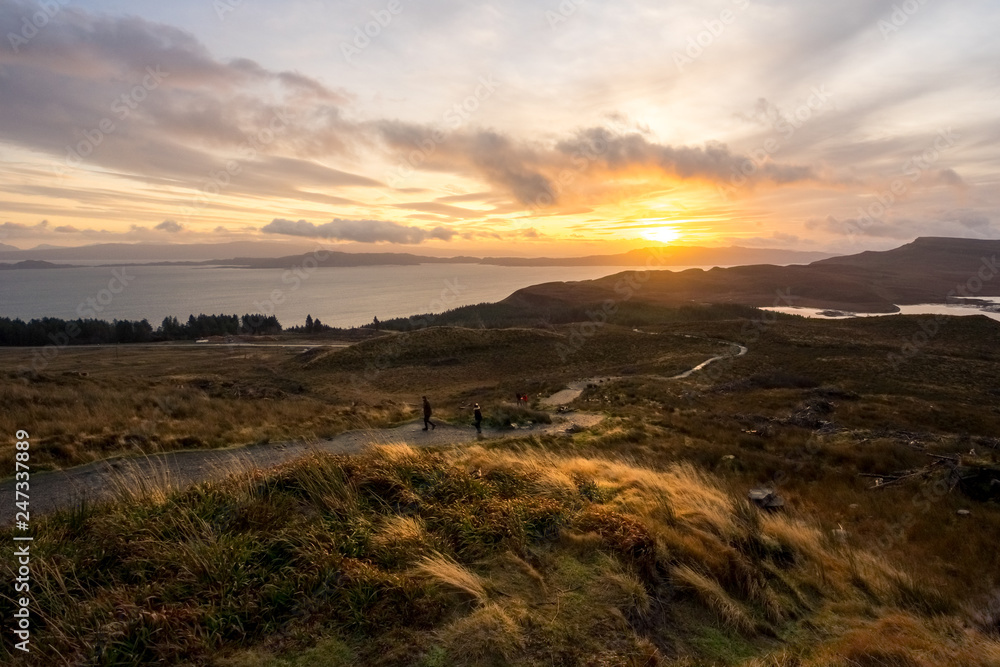 Landscape around the Old Man of Storr and the Storr cliffs, Isle of Skye Scotland, United Kingdom Landscape around the Old Man of Storr and the Storr cliffs, Isle of Skye Scotland, United Kingdom