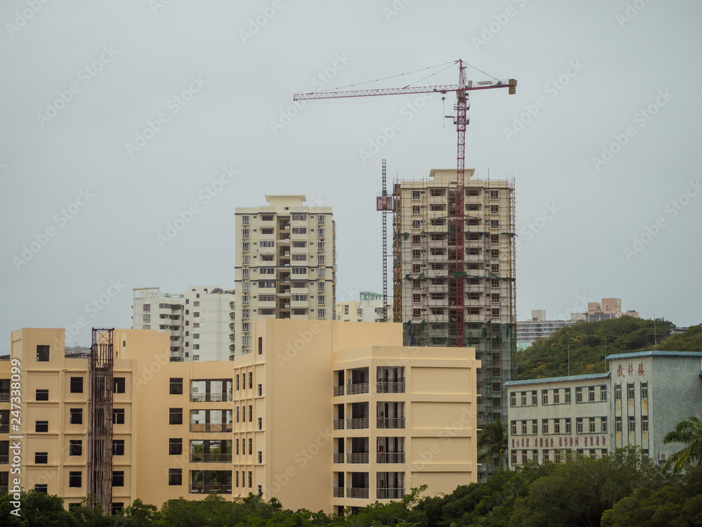 Construction yard skyscrapers