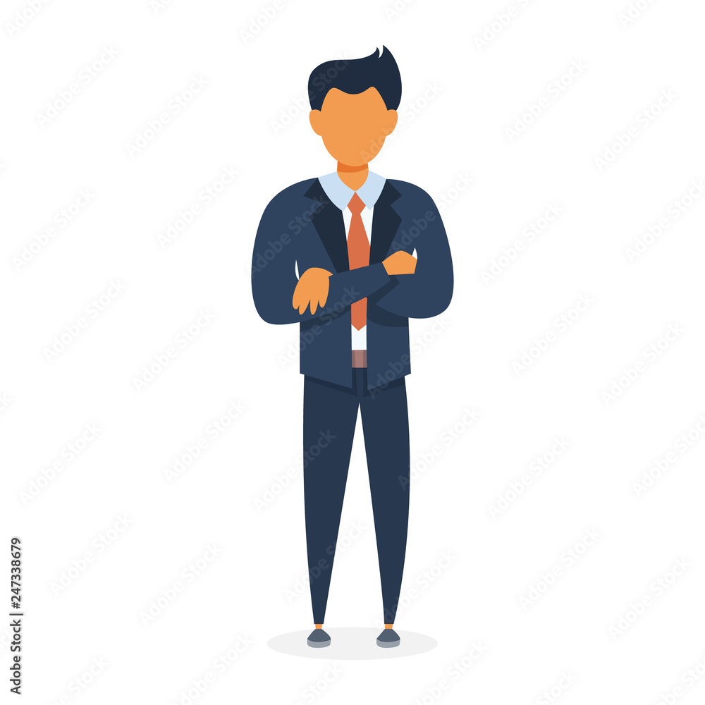 Businessman in suit standing with crossed arms Businessman in suit standing with crossed arms