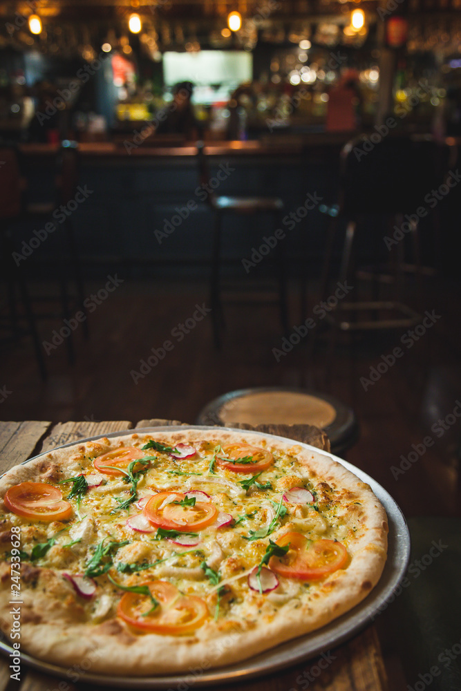 Pizza in a bar Pizza in a bar