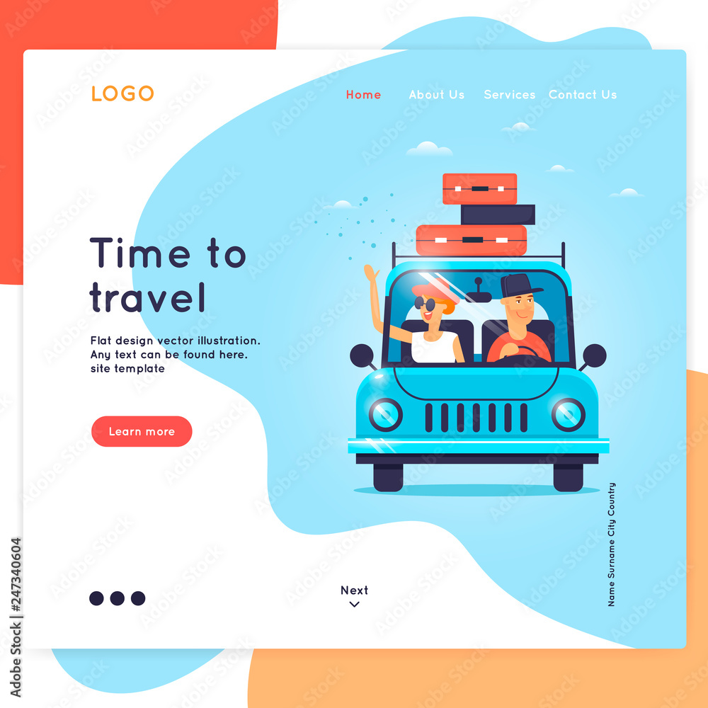 Landing page. Website Template. Time to travel, vacation, Landing page. Website Template. Time to travel, vacation,