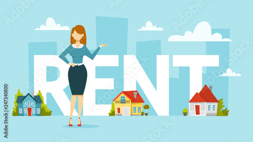 Rent a house concept. Idea of real estate