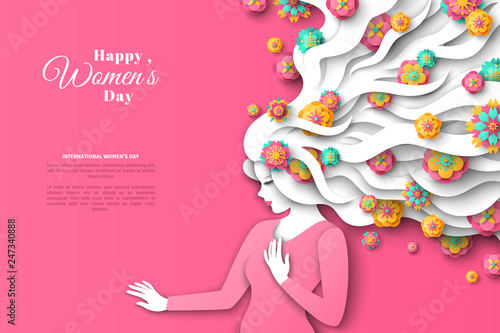 Woman with paper cut hair