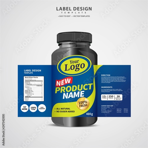 Bottle label, Package template design, Label design, mock up design label template