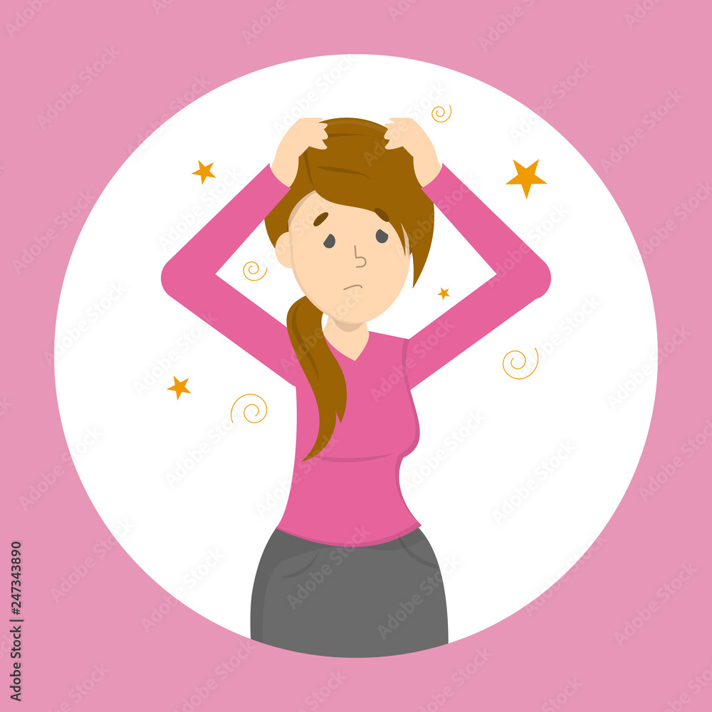 Woman fainting. Symptom of disease or pregnancy. Woman fainting. Symptom of disease or pregnancy.