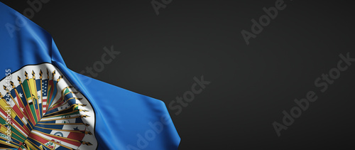 OEA flag fabric on plain dark background photo
