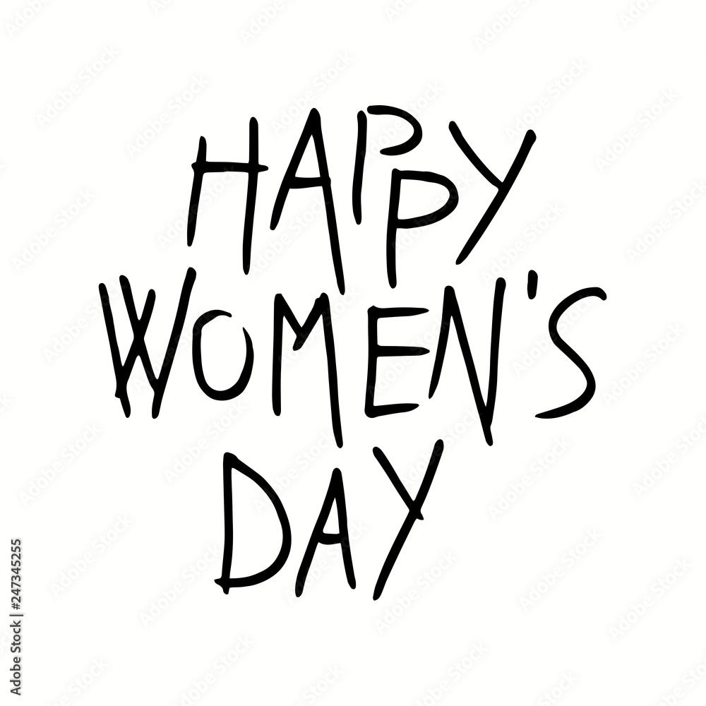 Happy Womens Day Text Design Element Stock Vector (Royalty Free) 252790198