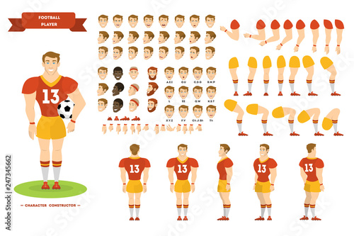 Football player character set for the animation