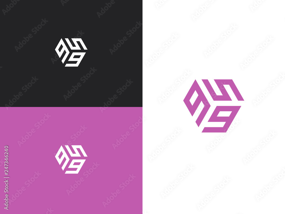 Combination number, stylish vector emblem for design Combination number, stylish vector emblem for design