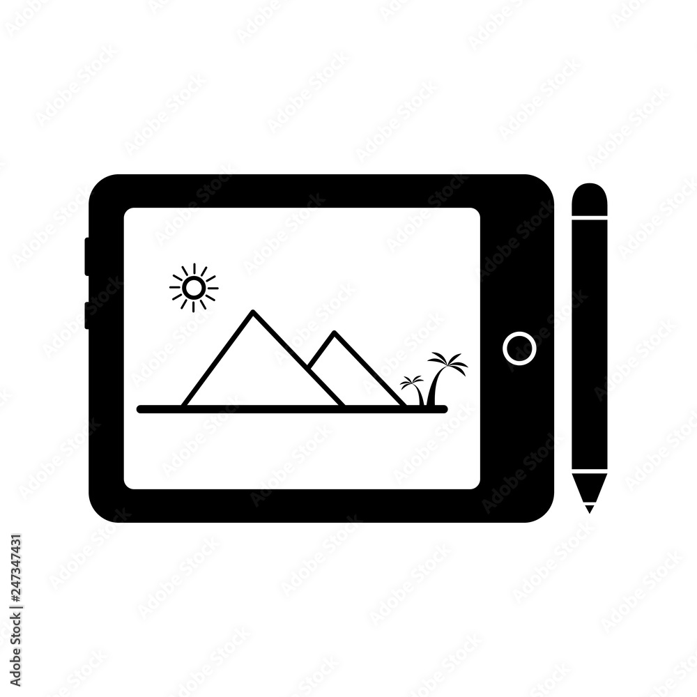 Digital Drawing Board icon. Vector illustration. Digital Drawing Board icon. Vector illustration.