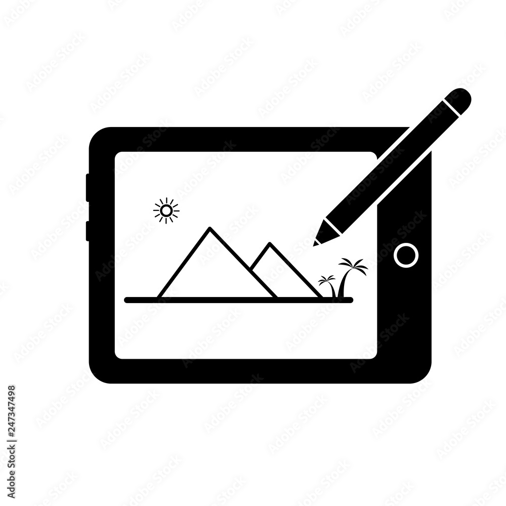 Digital Drawing Board icon. Vector illustration. Digital Drawing Board icon. Vector illustration.