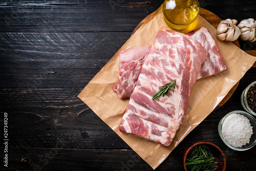 Carta da parati Fresh raw pork ribs