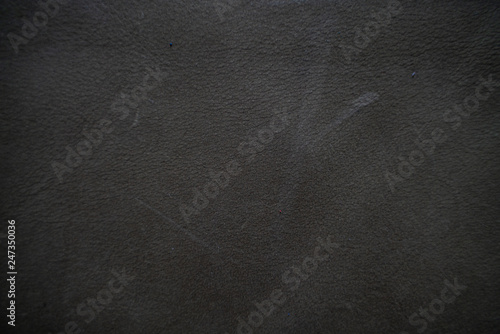 Genuine old black cow leather