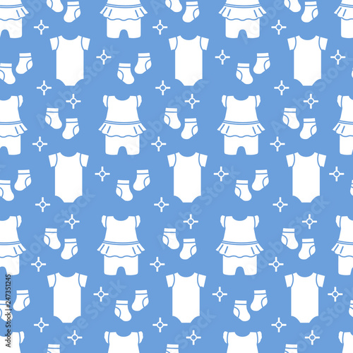 Seamless pattern with baby clothes.