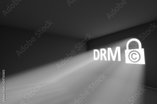DRM rays volume light concept 3d illustration