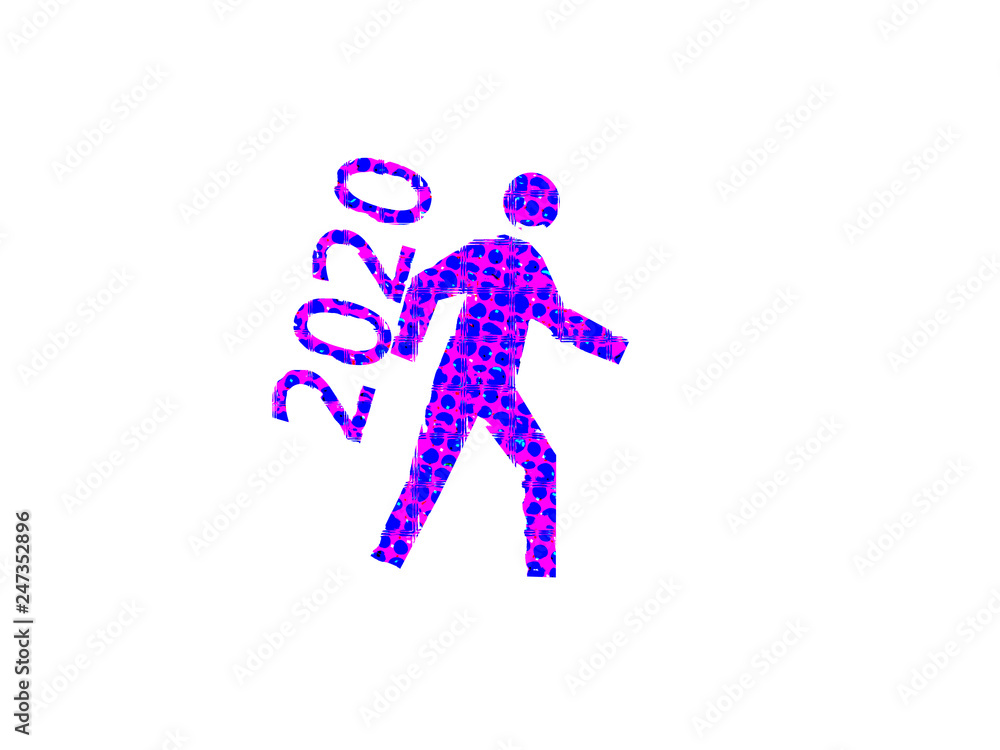 Man with number 2020 Man with number 2020