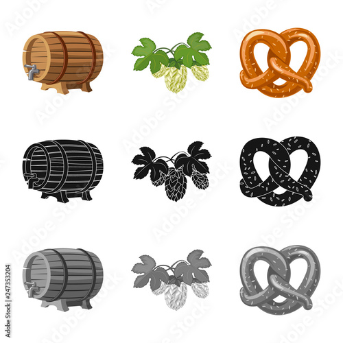 Vector design of pub and bar sign. Collection of pub and interior stock vector illustration.