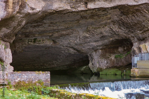 Source de la Loue. River  near the city of Ouhans in France photo