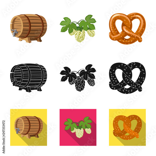 Vector illustration of pub and bar sign. Collection of pub and interior stock vector illustration.