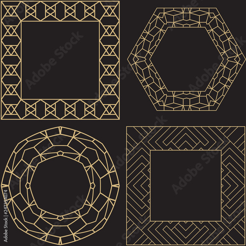 A set art circular and rectangular ornament.