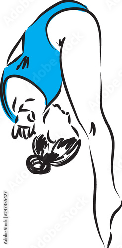 diving jump 1 swimmer woman illustr